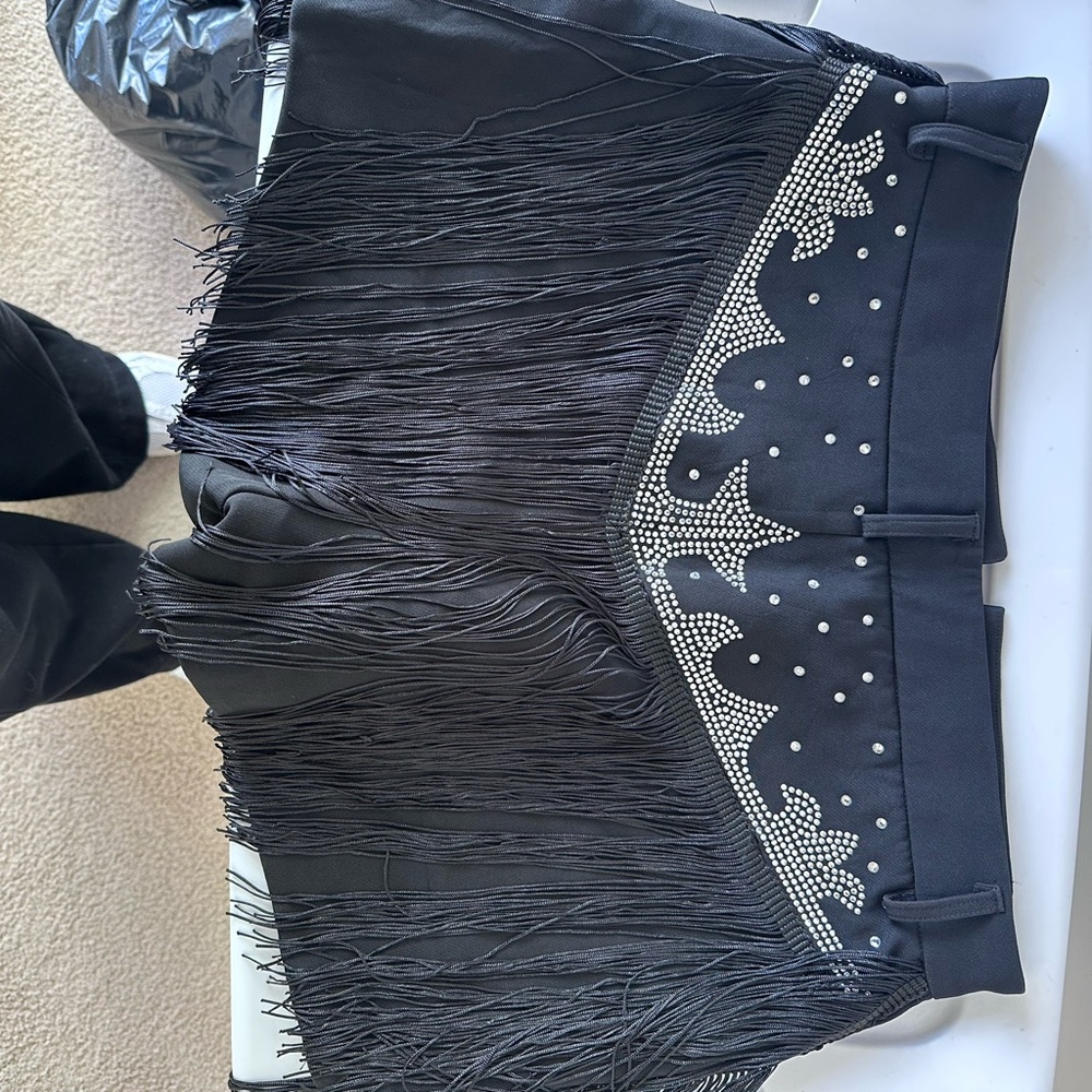 Nasty Gal Black Fringe Shorts